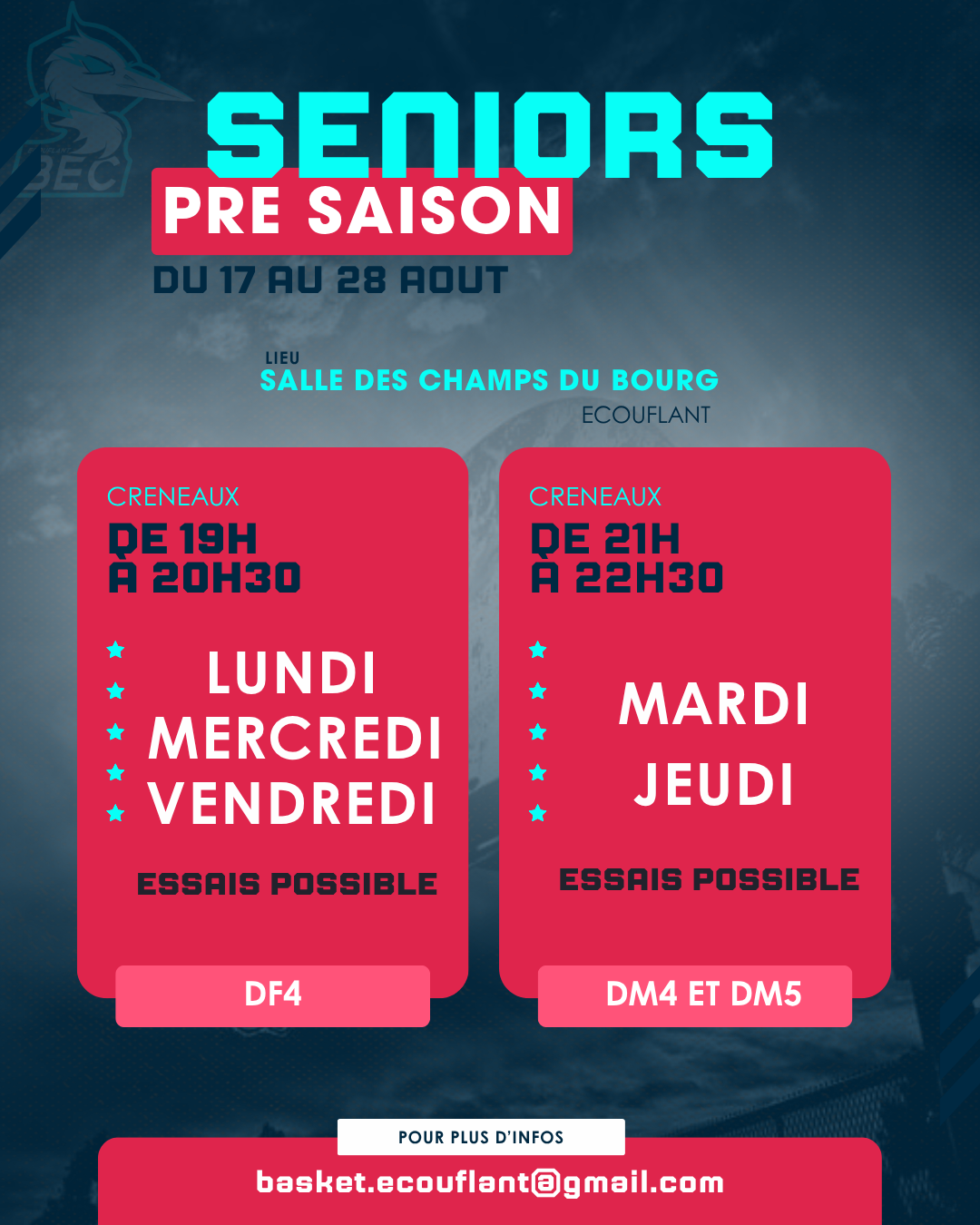 Pré-saison pour nos 3 équipes seniors !
