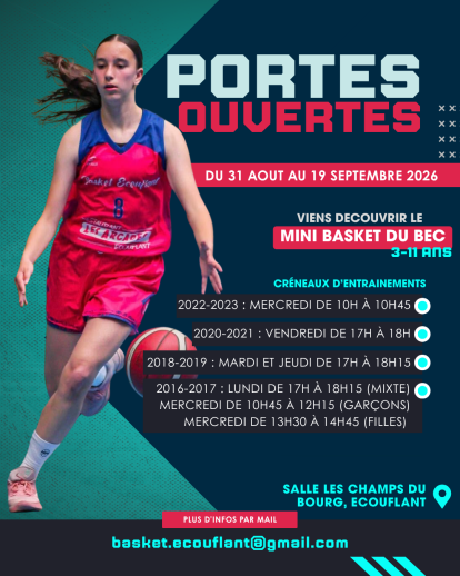Portes ouvertes au Mini-Basket : viens essayer du 31 août au 19 septembre !